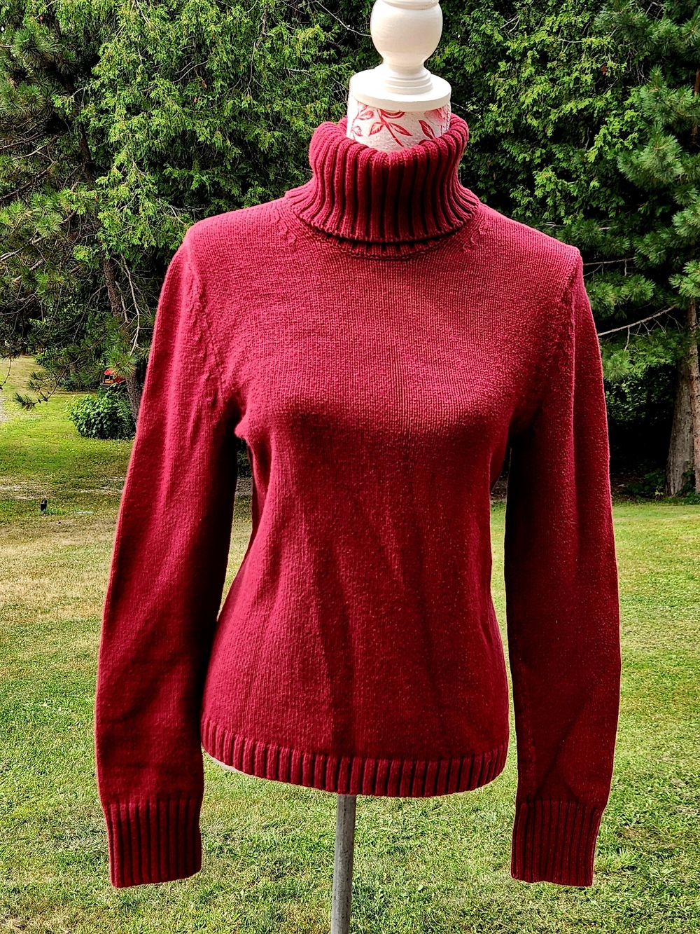Banana Republic Deep Red Ribbed Turtleneck Sweater